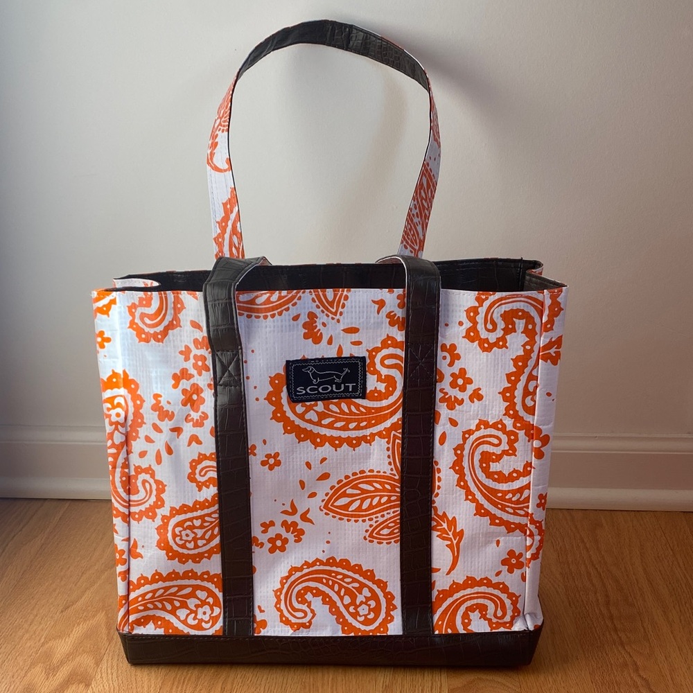 Deano Bag - Mini Medium Scout Vibrant Orange Paisley Tote
